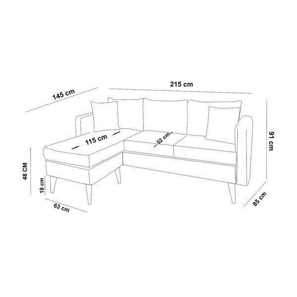 Szary narożnik (lewostronny) Sofia – Artie-image-3