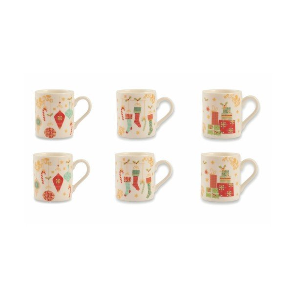 Zestaw 6 filiżanek z porcelany kostnej Villa d'Este Sweetxmas Tazzine Caffe Albero