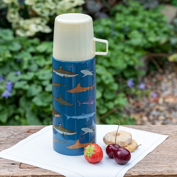 Niebieski termos dla dzieci 350 ml Sharks – Rex London-image-1