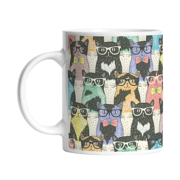 Ceramiczny kubek Cats in Glasses, 330 ml