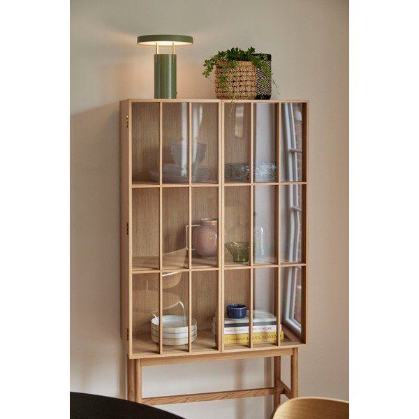 Zielona lampa stołowa LED ze ściemniaczem i metalowym kloszem (wysokość 28 cm) BringMe – Hübsch-image-3