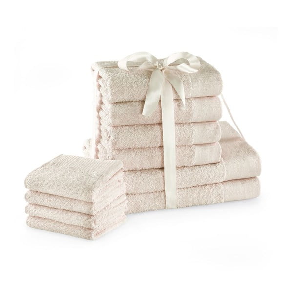 Kremowe bawełniane ręczniki zestaw 10 szt. frotte Amari – Restilo