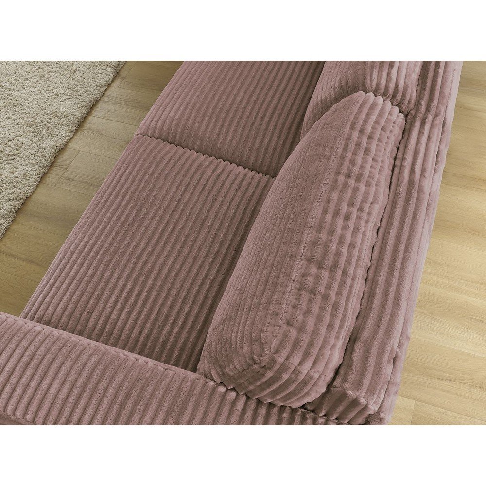 Różowa sztruksowa rozkładana sofa do spania 240 cm Hugo – Bobochic Paris (zdjęcie 8)