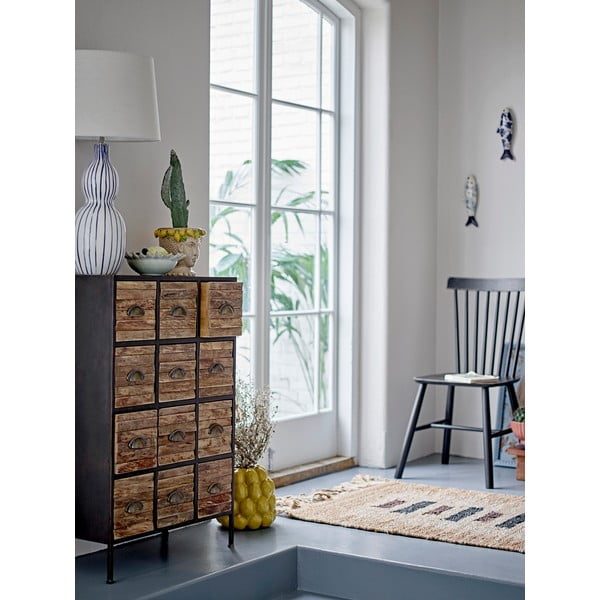 Czarno-brązowa metalowa komoda 60,5x92x33,5 cm Matteo – Bloomingville-image-1