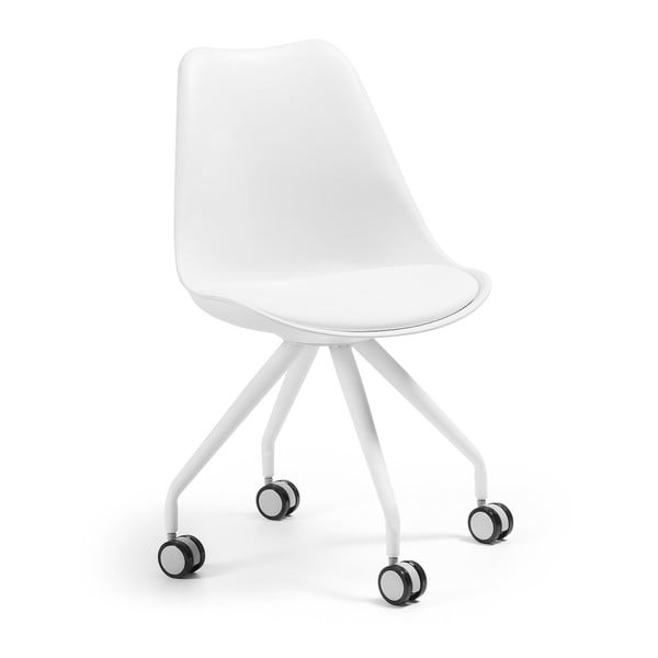 Białe
  krzesło na kółkach La Forma Lars
