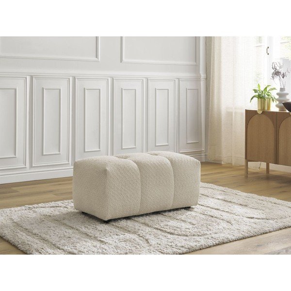 Beżowy podnóżek z materiału bouclé Roxelane – Bobochic Paris-image-1