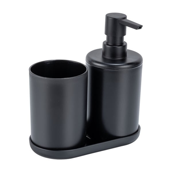 Czarny plastikowy zestaw akcesoriów łazienkowych Fano – Allstar-image-2