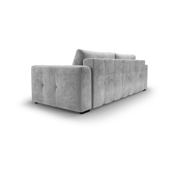 Jasnoszara aksamitna rozkładana sofa Milo Casa Luca-image-3
