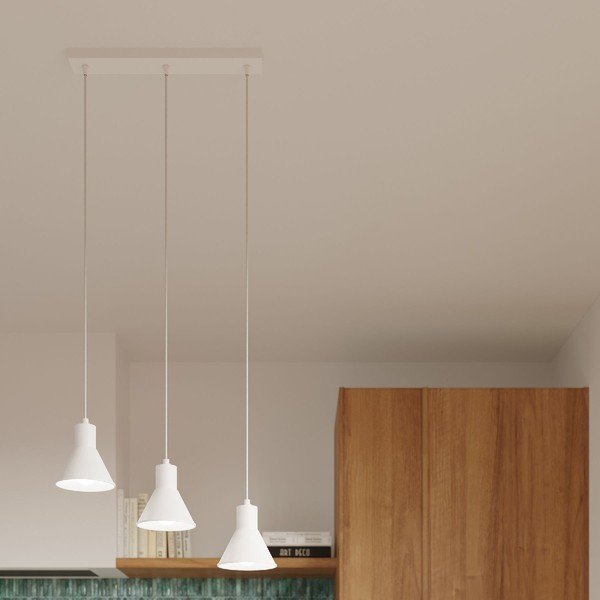 Biała lampa wisząca z metalowym kloszem 45x14 cm Martina – Sollux-image-3
