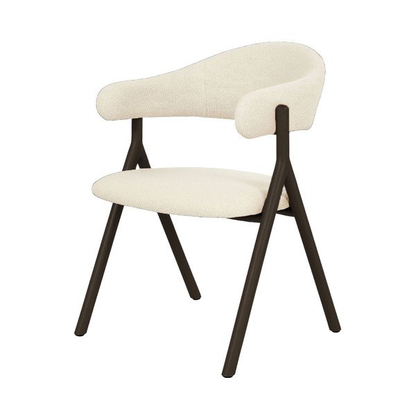 Czarny/kremowy tapicerowany fotel jadalniany z podłokietnikami Frances – Unique Furniture