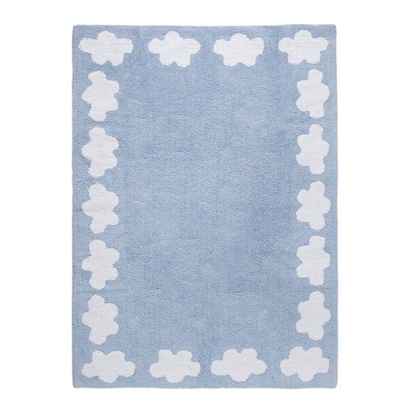Niebieski dywan bawełniany Happy Decor Kids Clouds, 160x120 cm