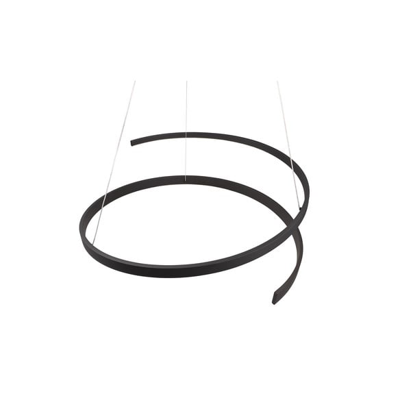 Czarna lampa wisząca LED ze sterowaniem głosowym/mobilną aplikacją i metalowym kloszem ø 75 cm Cinardi – CINQUE-image-1