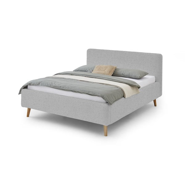 Szare tapicerowane łóżko dwuosobowe 180x200 cm Mattis – Meise Möbel