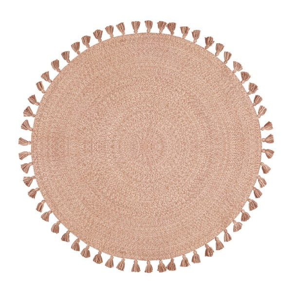 Różowy dywan bawełniany Nattiot, Ø 120 cm