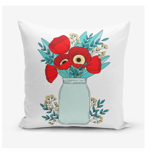 Poszewka na poduszkę z domieszką bawełny Minimalist Cushion Covers Flowers in Vase, 45x45 cm