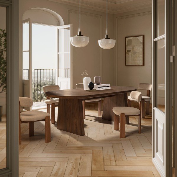 Kremowe tapicerowane krzesła zestaw 2 szt. Nadia – MOME-image-1