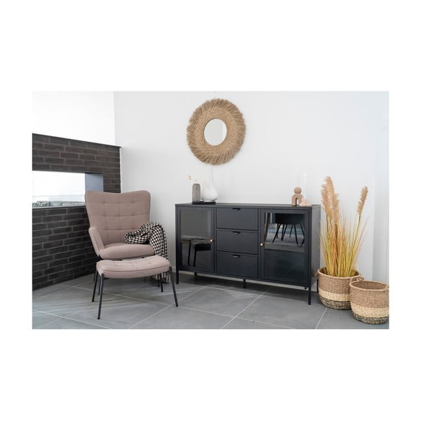 Czarna metalowa komoda 140x85 cm Dalby – House Nordic-image-1