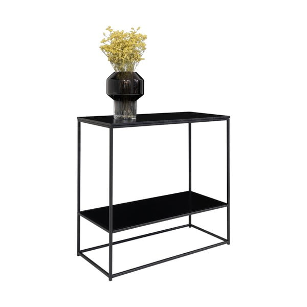 Czarna konsola z czarnym blatem 80x36 cm Vita – House Nordic-image-2