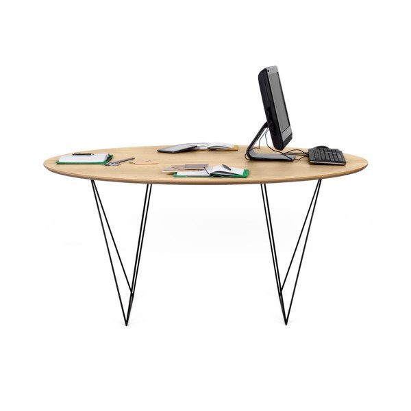 Stół w kolorze dębu z czarnymi nogami Symbiosis Row, ⌀ 150 cm-image-4