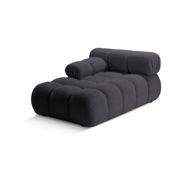 Antracytowy moduł sofy z materiału bouclé (lewostronny) Bellis – Micadoni Home-image-3
