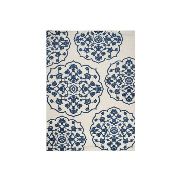 Niebiesko-biały dywan Safavieh odpowiedni na zewnątrz Wellington, 340x243 cm