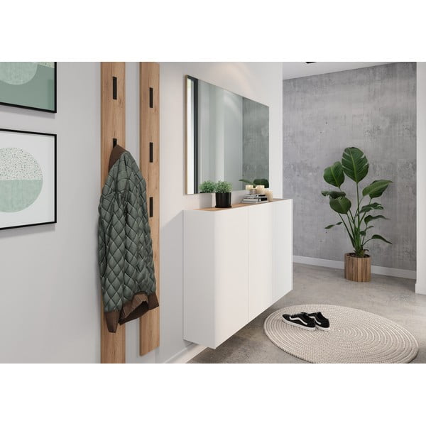 Biała szafka w dekorze dębu wisząca 138x87x25 cm Libbiano – Germania-image-4