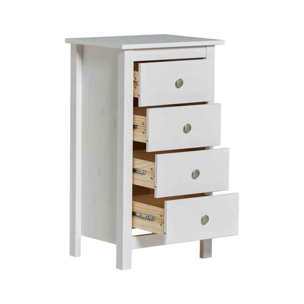 Biała wysoka komoda z litego drewna sosnowego 46x80 cm Berna – Marckeric-image-3