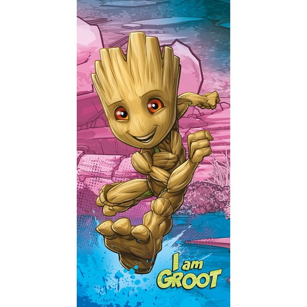 Bawełniany ręcznik dziecięcy 70x140 cm Groot "I am groot" – Jerry Fabrics