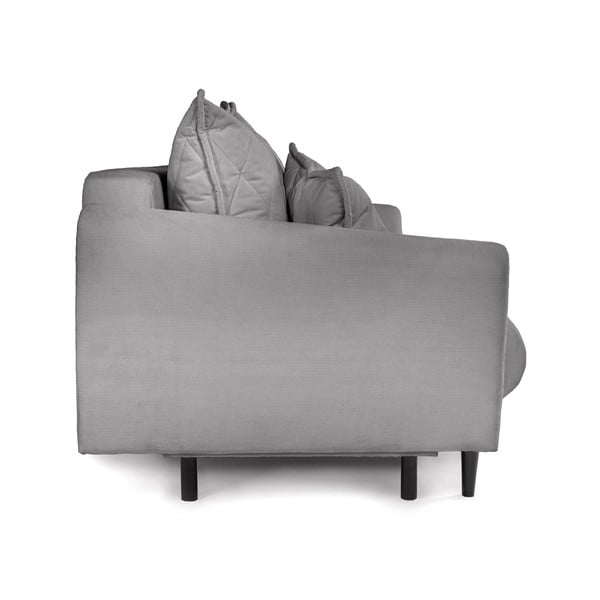 Szara sztruksowa rozkładana/ze schowkiem sofa 215 cm Bjork – Bonami Selection-image-4