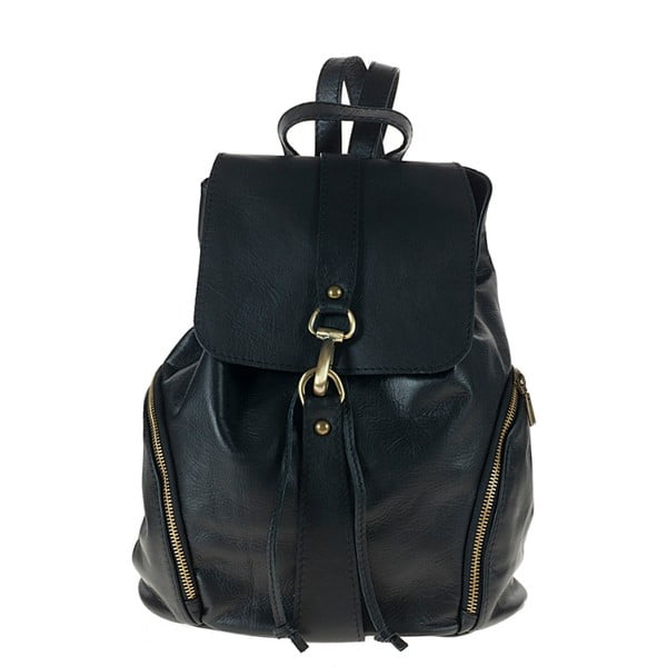 Czarny plecak skórzany Giulia Bags Vania