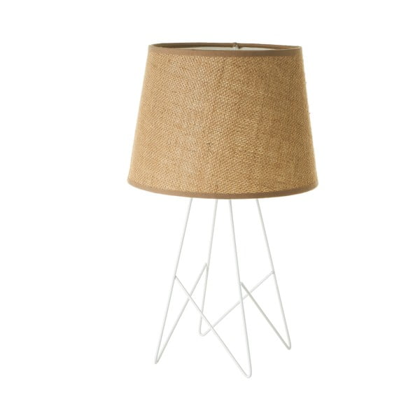 Biało-naturalna lampa stołowa z tekstylnym kloszem (wys. 38,5 cm) – Casa Selección