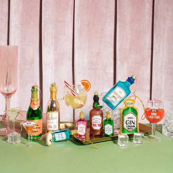 Szklane ozdoby świąteczne zestaw 3 szt. 15,5 cm Martini Cocktail – Sass & Belle-image-4