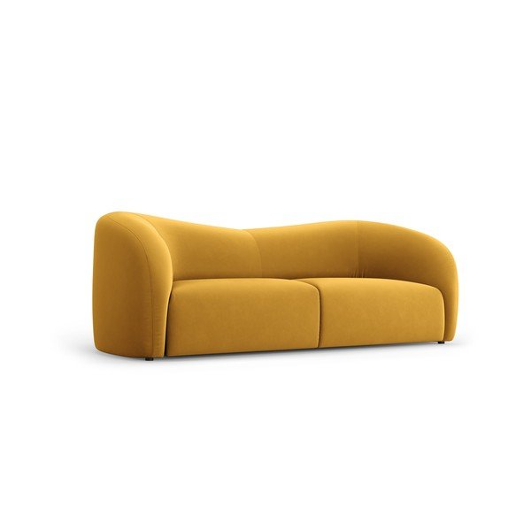 Musztardowa aksamitna sofa 197 cm Santi – Interieurs 86-image-2