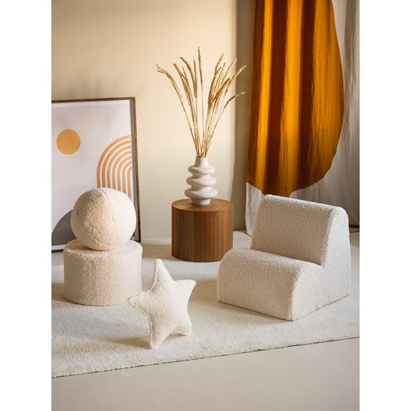 Kremowy fotel dziecięcy z materiału bouclé Cloud – Wigiwama-image-4