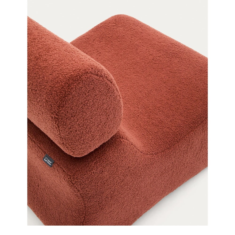 Fotel z materiału bouclé w kolorze terakoty Club – Kave Home (zdjęcie 11)