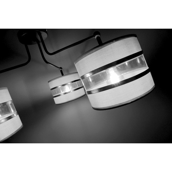 Biała lampa sufitowa z tekstylnym kloszem ø 20 cm Andy – Candellux Lighting-image-3