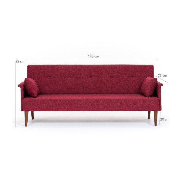 Burgundowa sofa rozkładana Balcab Home Julia-image-2
