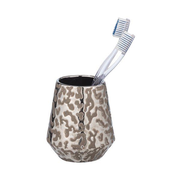 Ceramiczny kubek na szczoteczki do zębów w kolorze srebra Burgos – Wenko-image-2