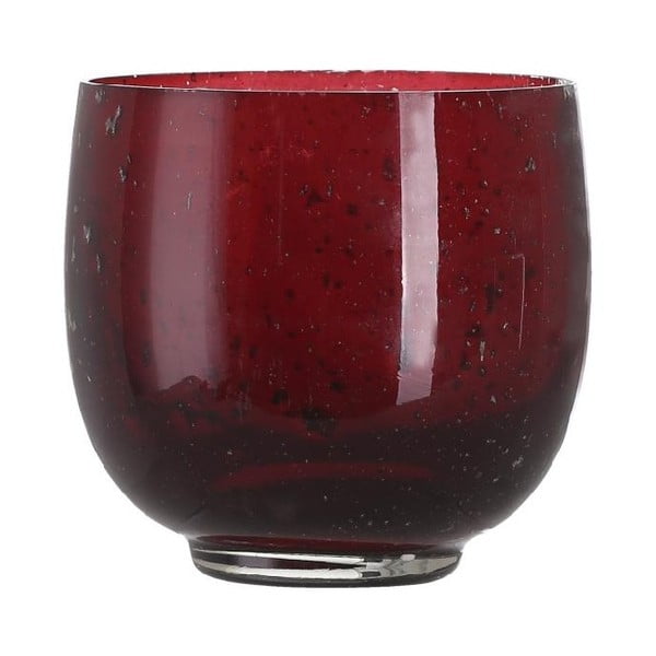 Czerwony szklany świecznik A Simple Mess, ⌀ 10 cm
