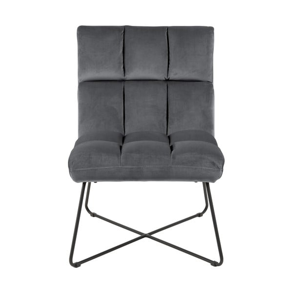 Szary aksamitny fotel Alba – Actona-image-2