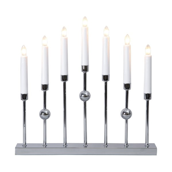 Świecznik w kolorze srebra Star Trading Gustavo, wys. 37 cm