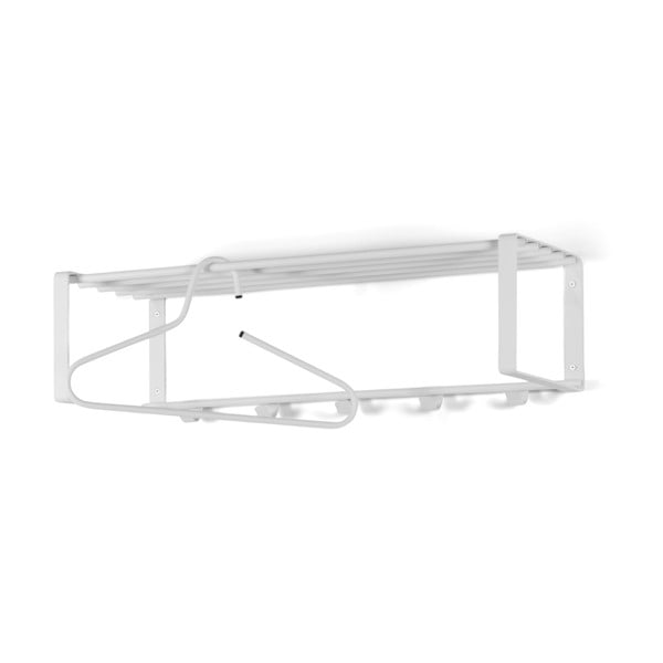 Biały metalowy wieszak ścienny z półką Rex – Spinder Design