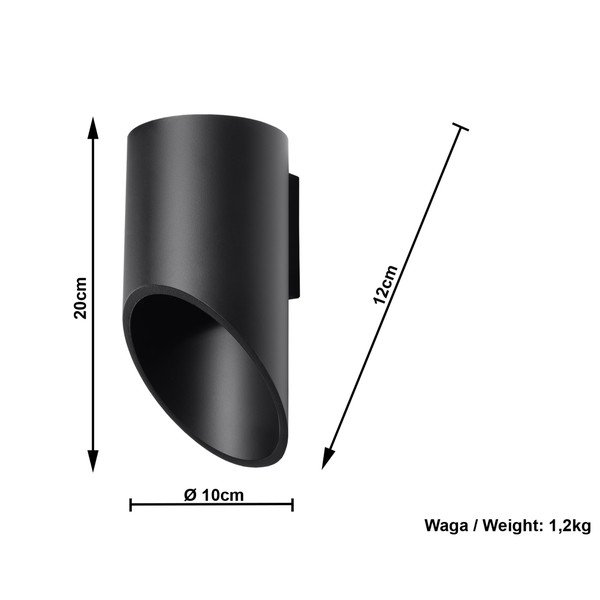 Czarny kinkiet Sollux Nixon, długość 20 cm-image-4