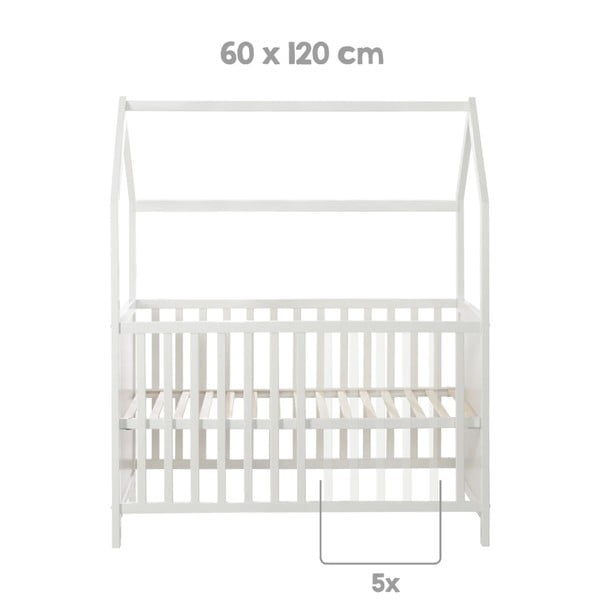 Szare łóżeczko 60x120 cm – Roba-image-4