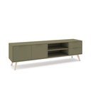 Zielona szafka pod TV z matowym wykończeniem 180x53x40 cm Campus – Marckeric