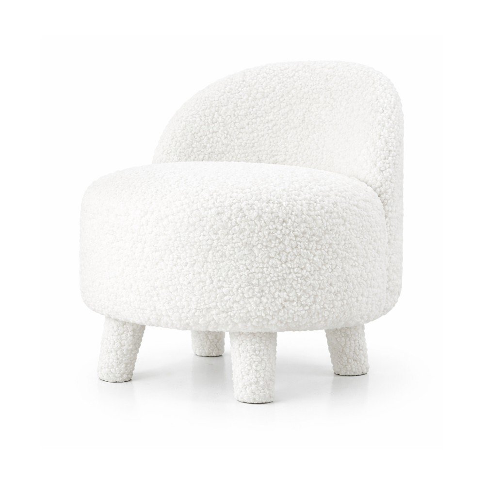 Biały fotel dziecięcy z materiału bouclé Moouv – Artie