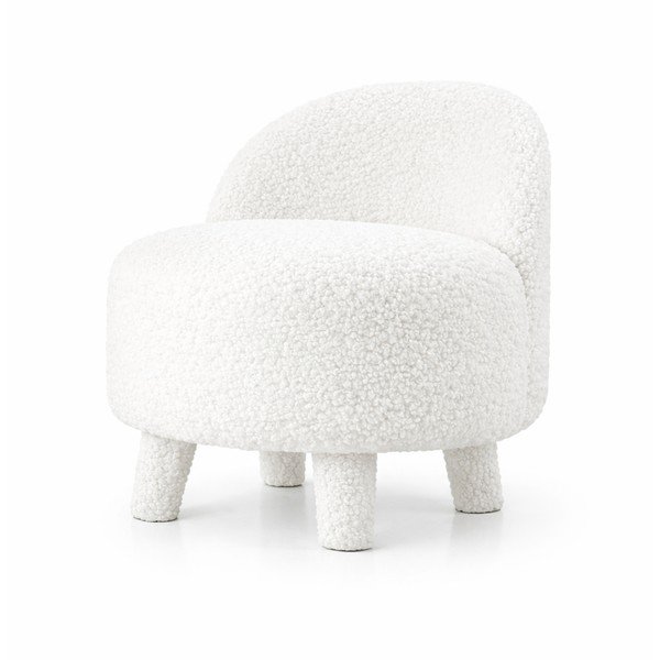 Biały fotel dziecięcy z materiału bouclé Moouv – Artie