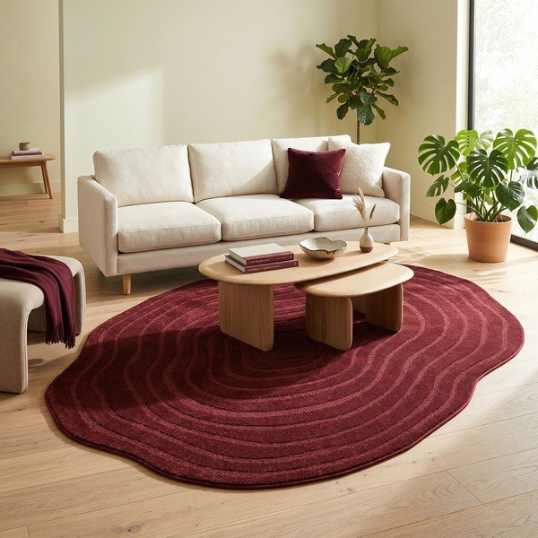 Bordowy dywan 160x230 cm Pebble – ESTE-image-3