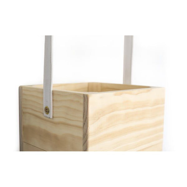 Biała doniczka wisząca z drewna jodłowego Surdic Colgantes, 17x62 cm-image-3