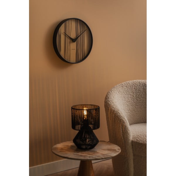 Czarna lampa stołowa z kloszem z plecionki papierowej (wys. 30 cm) Forma – Leitmotiv-image-1